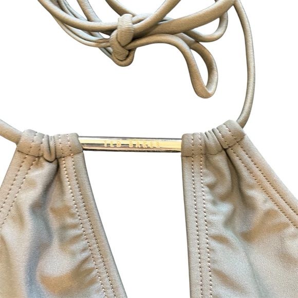 TED BAKER Pikaa Halter Olive Green One-Piece Swimsuit - Picture 4 of 9